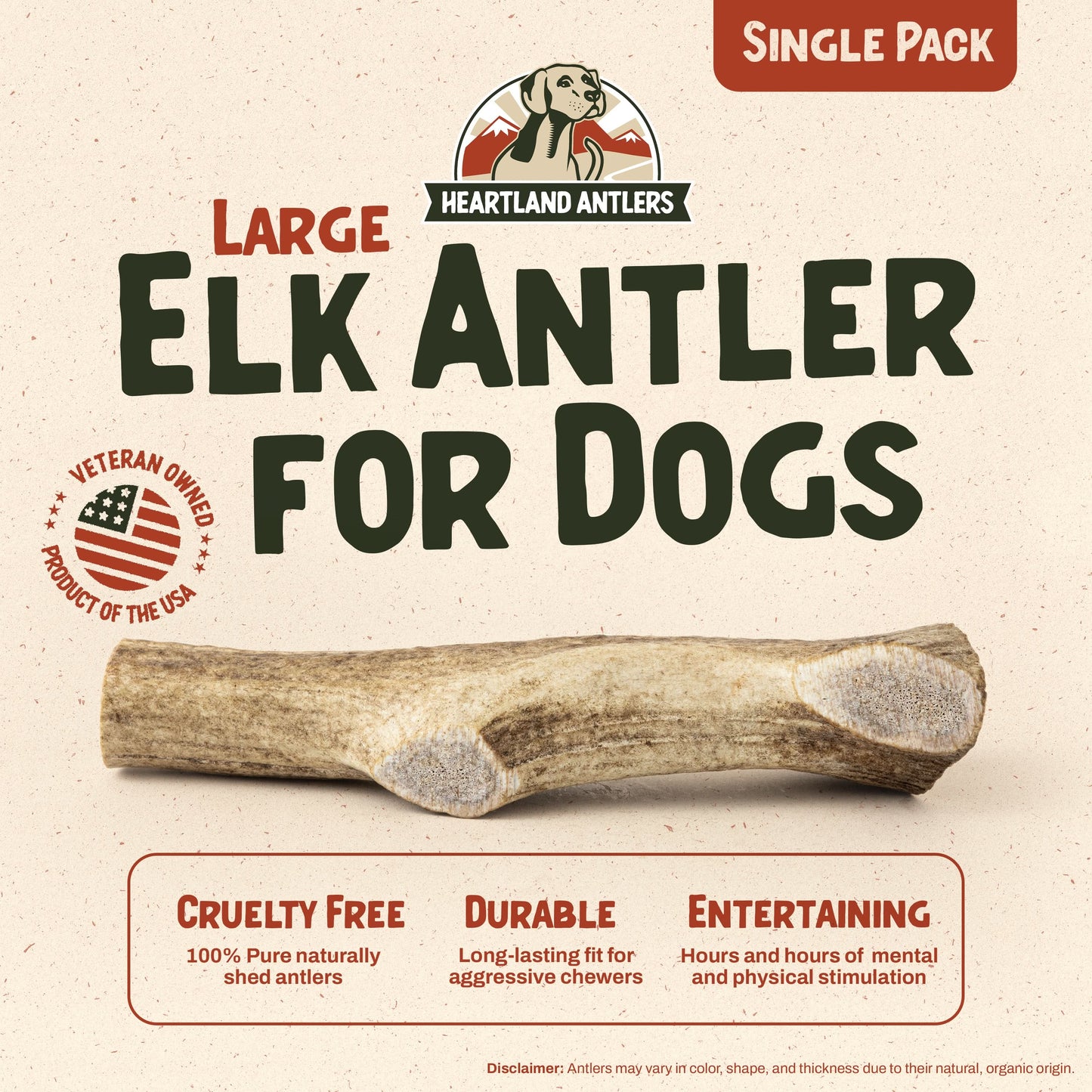 Elk Antler Chew - Large (45-65 lbs)