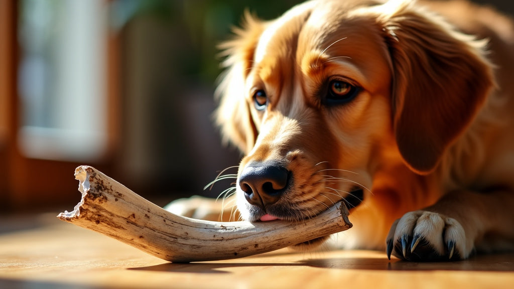 Dog with antler