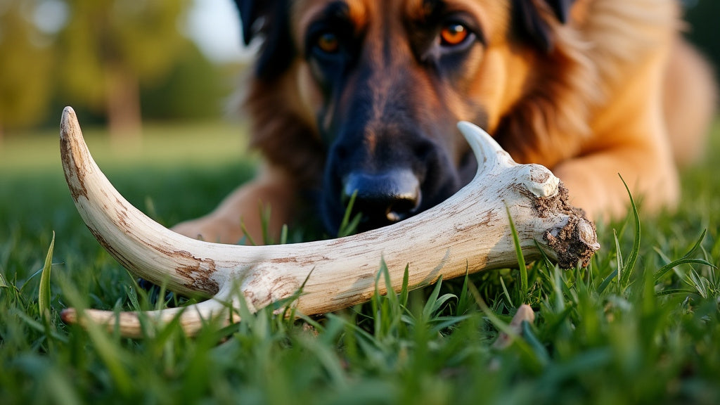 Dog chewing antler vs other chews