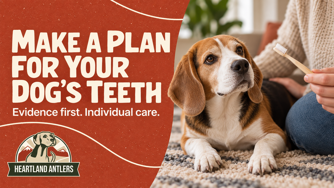 Heartland Antlers dental-care illustration: evidence first and a plan for the individual dog's teeth