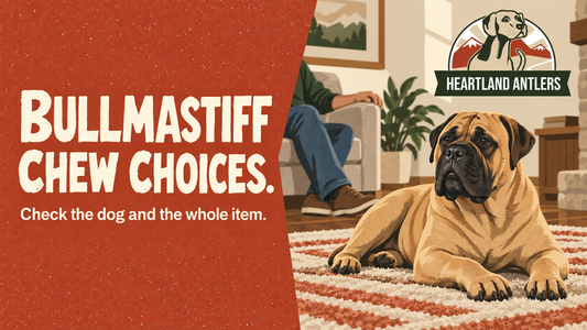 Adult Bullmastiff in a spacious home with a message to check the dog and the item.
