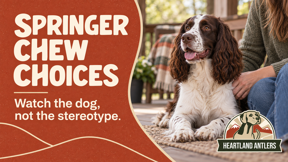 Adult English Springer Spaniel with the message: Watch the dog, not the stereotype.