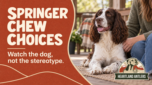 Adult English Springer Spaniel with the message: Watch the dog, not the stereotype.