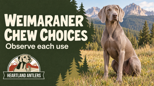 Heartland Antlers guide to Weimaraner chew choices with a calm adult dog