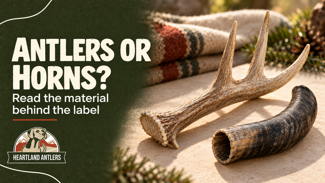Antlers or horns?. Read the material behind the label