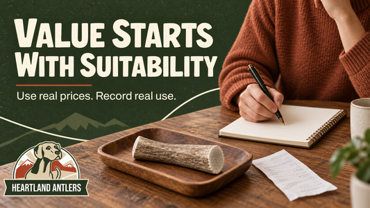 Heartland Antlers guide to antler chew value: start with suitability before comparing cost