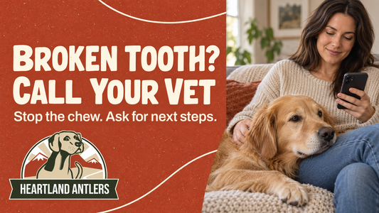 Broken tooth after chewing: stop the chew and call your veterinarian for next steps