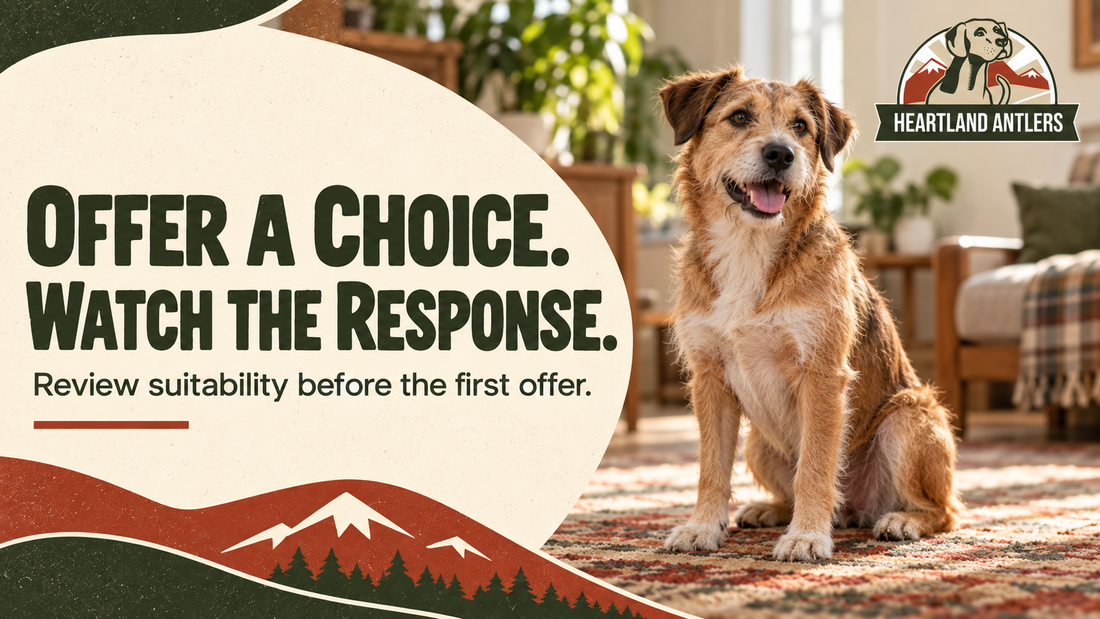 Generated calm dog scene: review suitability and offer a choice