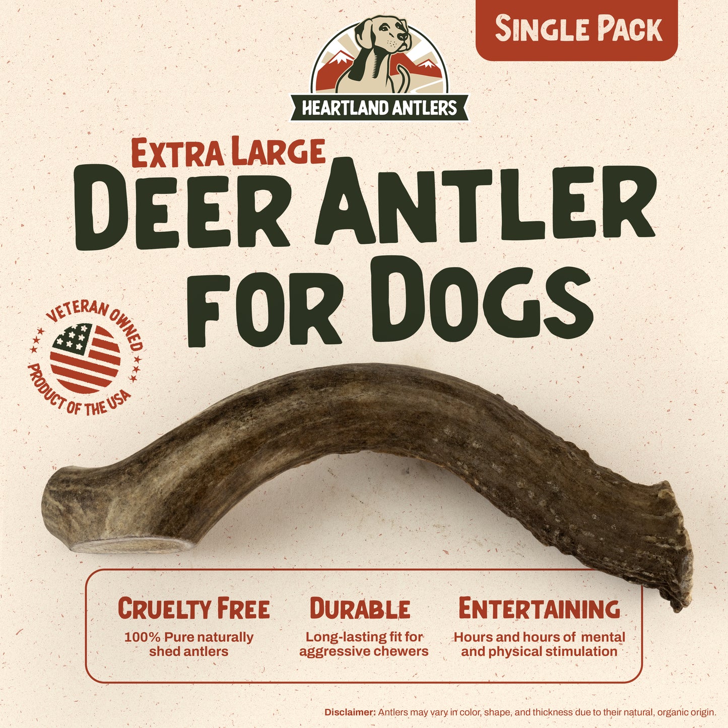 Deer Antler Chew - Extra Large (Dogs 65-85 lbs)