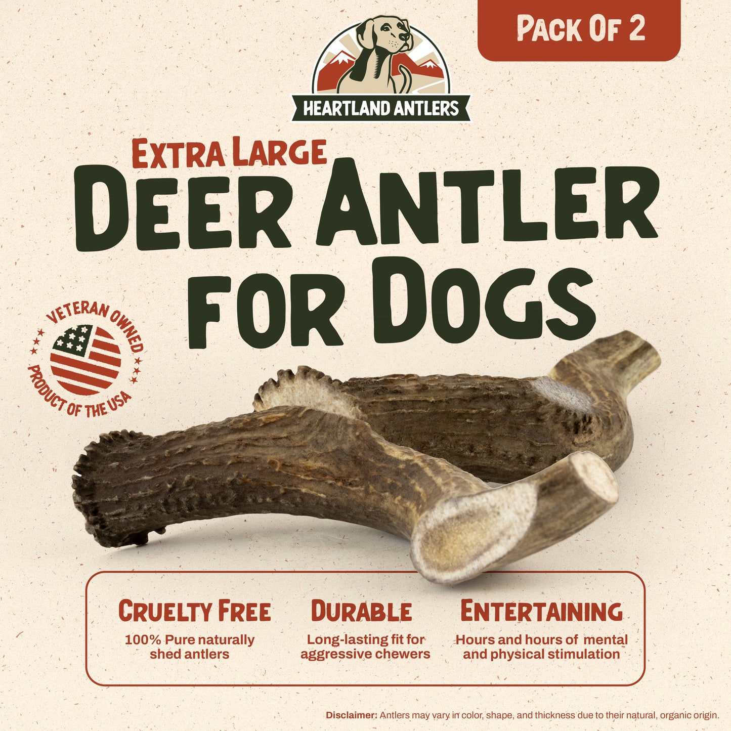 Deer Antler Chew - Extra Large | 2-Pack