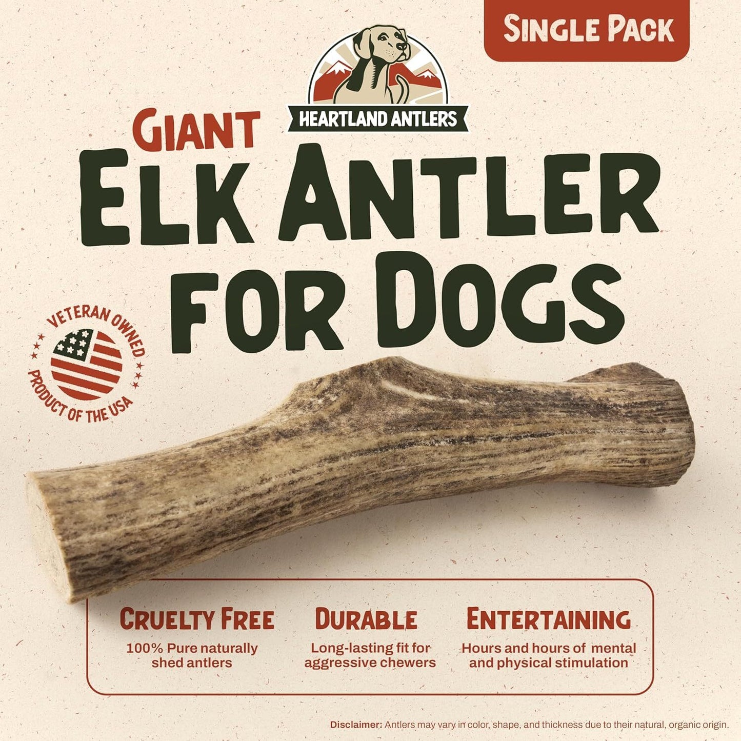 Elk Antler Chew - Giant (Dogs 85+ lbs)